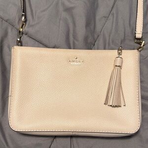 Kate Spade Beige Crossbody Bag with Tassel